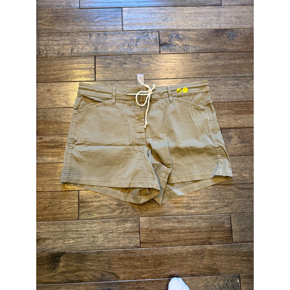J.Crew Chino Shorts Women 16 Olive Green Rope Drawstring CV072 Stretch Cotton